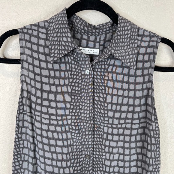 Equipment Women's Geometric Lucida Shift Dress Professional Gray Animal Print XS - Picture 3 of 10